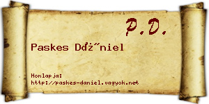 Paskes Dániel névjegykártya